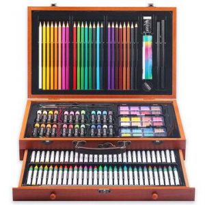 142 יחידות סט עפרונות ציור רב צבעוני שרטוט ציוד צבעוני ציוד אמנות עיפרון לציור מתחיל סט נייר מכתבים.